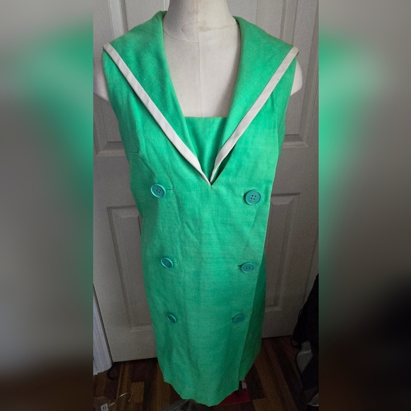 Vtg. 60's Sailor Dress Bergdorf Goodman "Townley" New York Linen - Picture 7 of 12